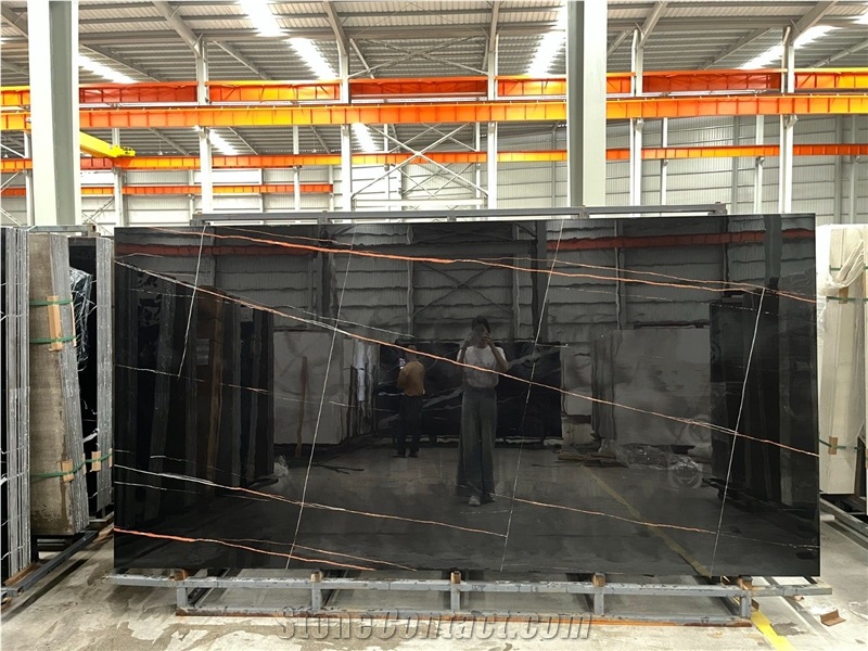 Laurent Black Gold Sintered Stone Slabs