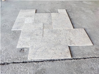 Silver Travertine,Tumbled French Pattern Set