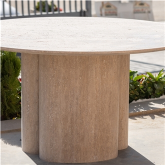 Ivory Travertine Round Table
