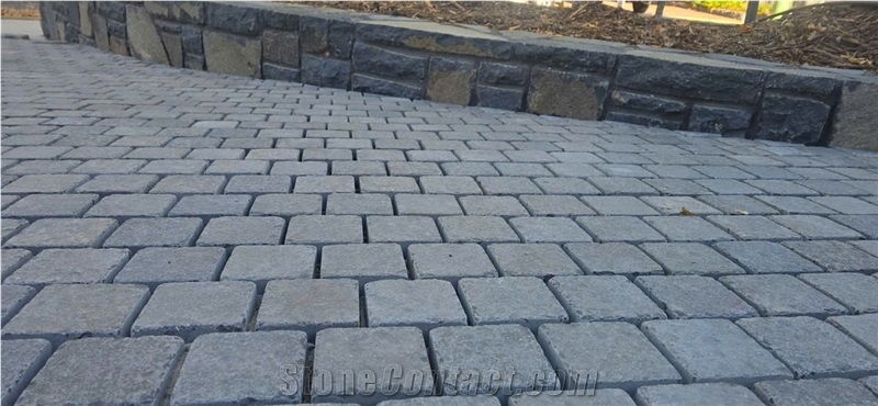 Granite Cubes On Mesh Cobble Stone