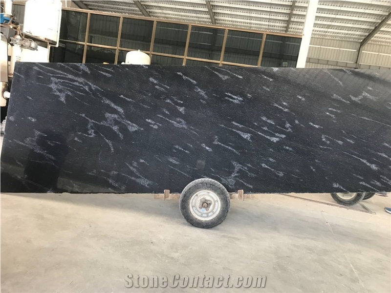 Fish Black Granite Slabs
