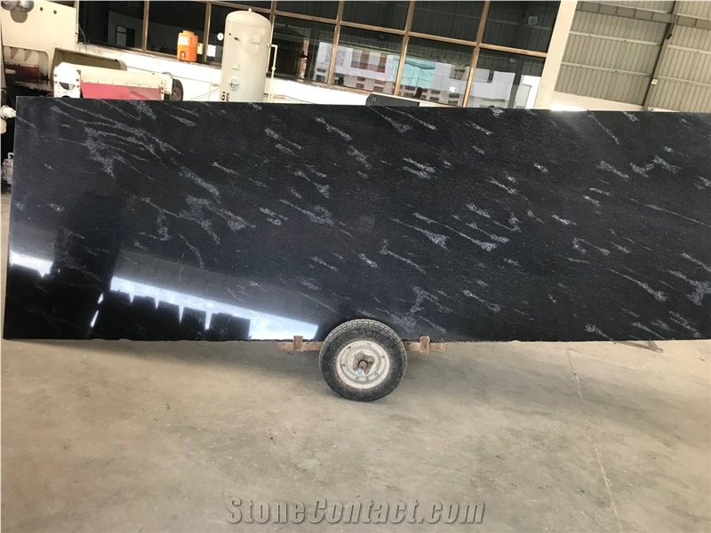 Fish Black Granite Slabs