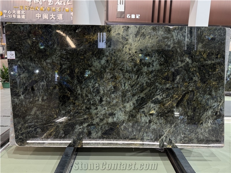 Lemurian Blue Labradorite Granite Big Crystal Polished Slabs