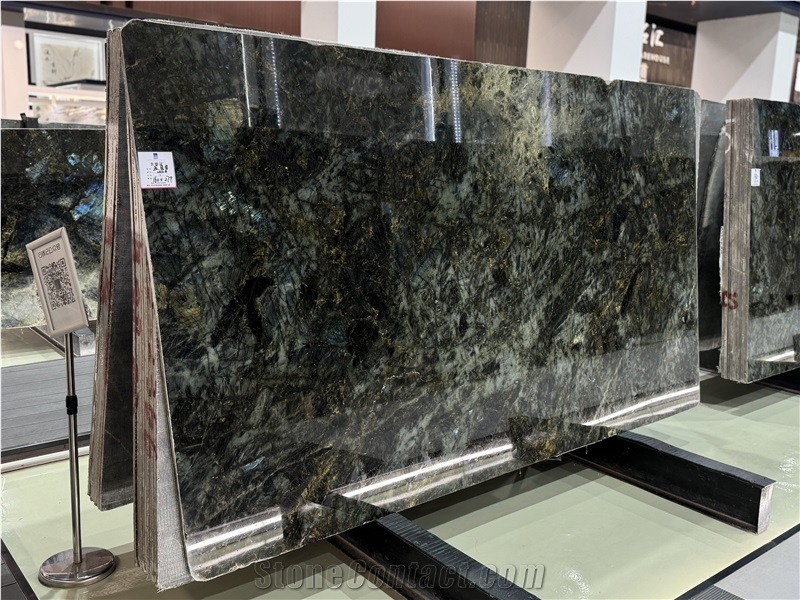Lemurian Blue Labradorite Granite Big Crystal Polished Slabs