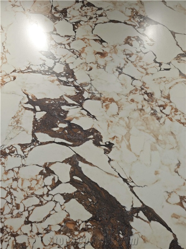 Chinese Bulgari White Honed Marble Look Sintered Stone