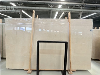 Crema Marfil Beige Marble Slab Customized Size Floor Tiles