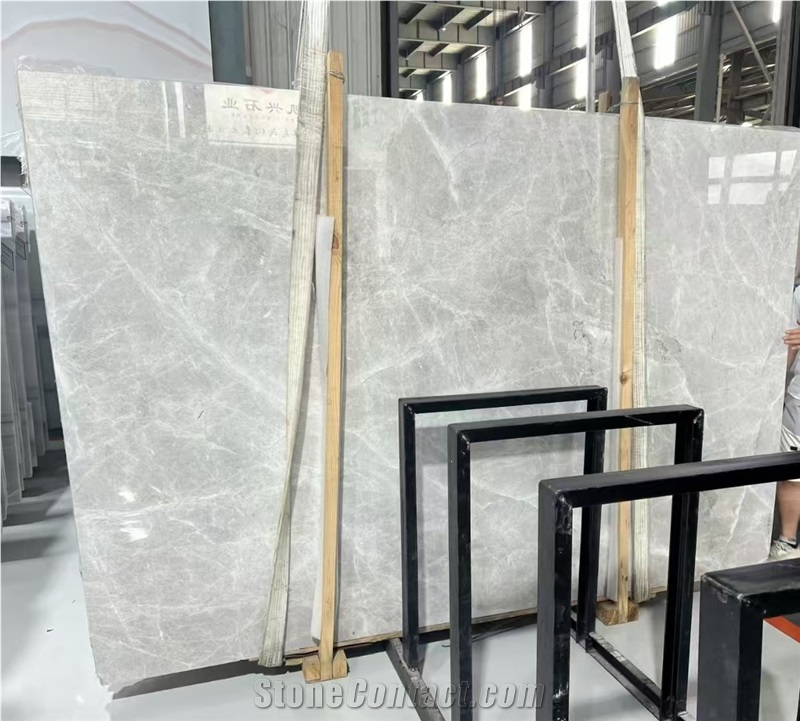 Turkey Castle Grey Marble Slab Customized Size Floor Tiles