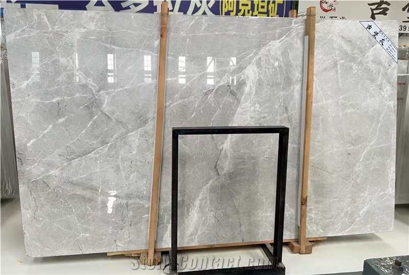 Turkey Castle Grey Marble Slab Customized Size Floor Tiles