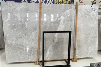 Turkey Castle Grey Marble Slab Customized Size Floor Tiles