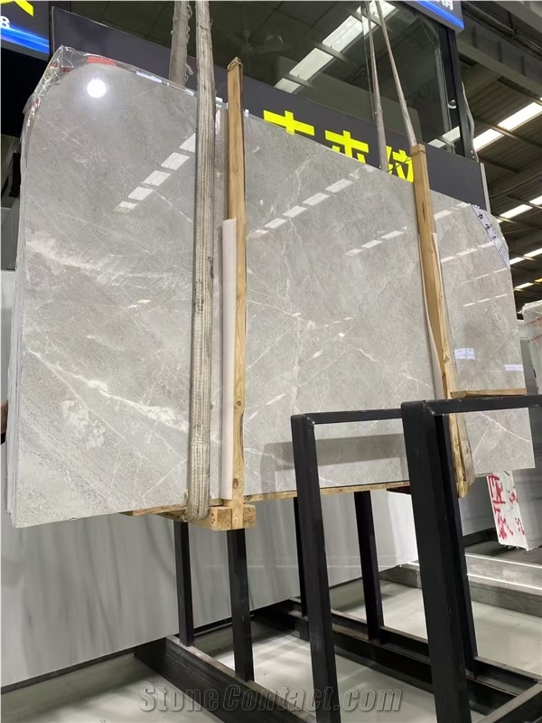Turkey Castle Grey Marble Slab Customized Size Floor Tiles