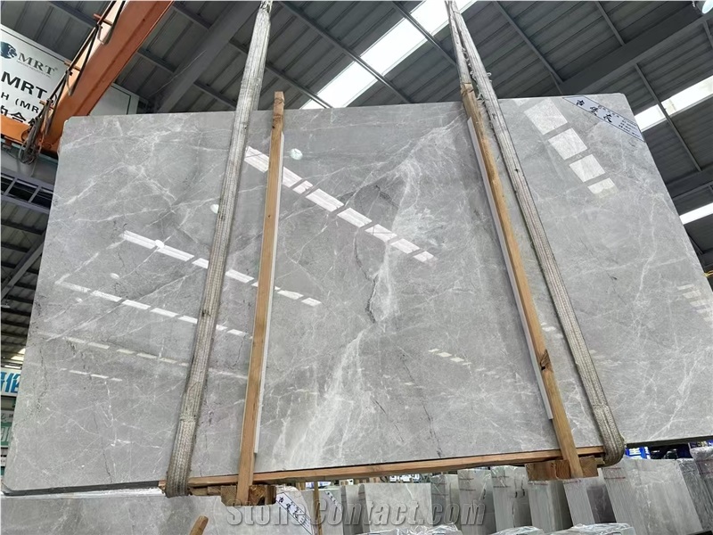 Turkey Castle Grey Marble Slab Customized Size Floor Tiles
