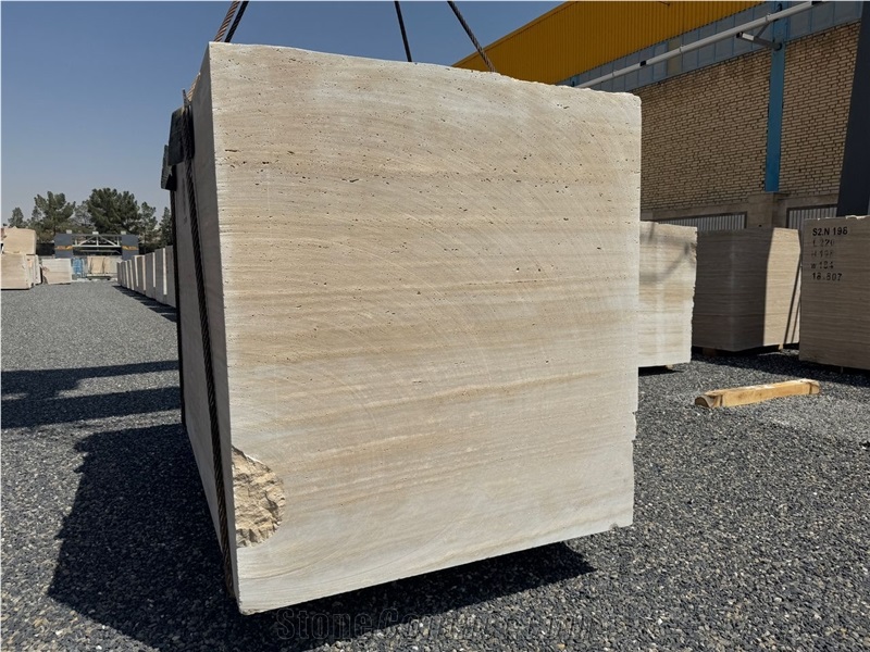 Cream Sadaf Travertine Blocks