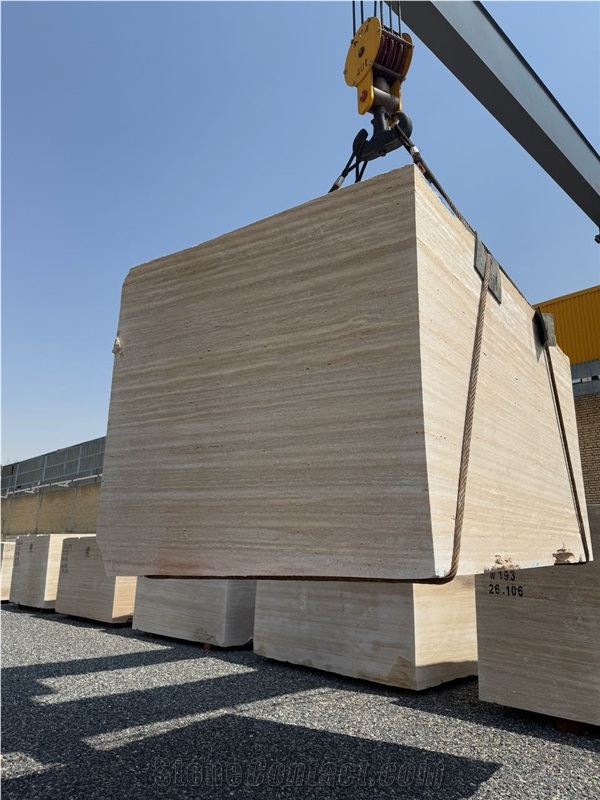 Cream Sadaf Travertine Blocks