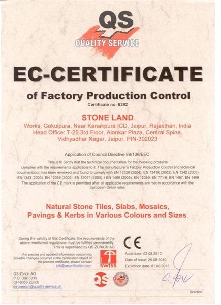 Quality Service certificate 