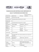 Luda Quartz Stone Test Reports