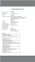 IMPORT AND EXPORT CERTIFICATE