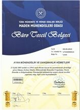 Mining Engineering Registration Sertificate