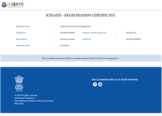 ICEGATE - REGISTRATION CERTIFICATE