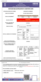 UDYAM REGISTRATION CERTIFICATE