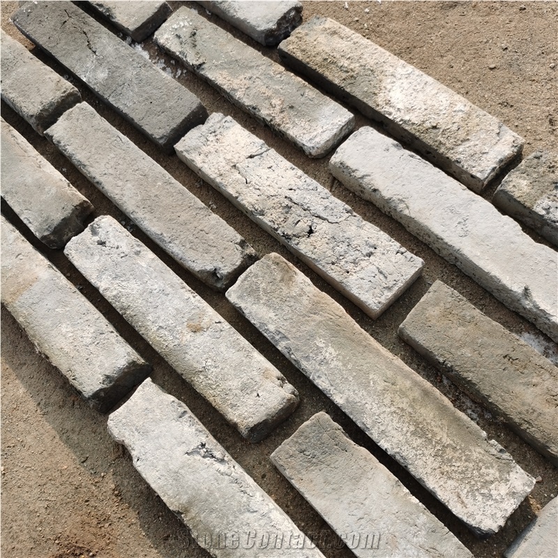 Antique  Gray Thin-Bricks Terracotta Tiles For Wall Decor