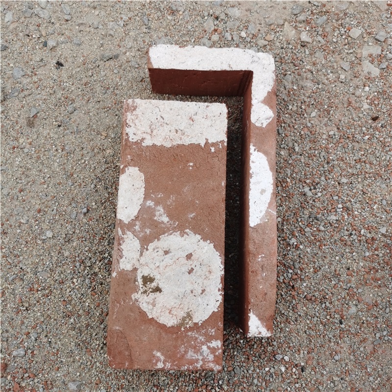 Antique Red Brick Corners|L Shape Reclaimed Bricks Tile