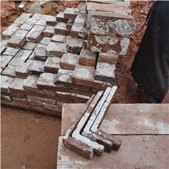 Antique Red Brick Corners|L Shape Reclaimed Bricks Tile