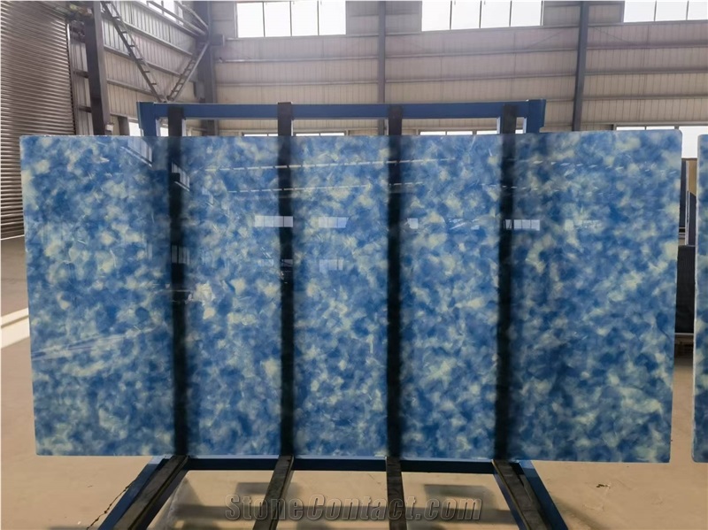 Blue Jade Recycled Glass Slab
