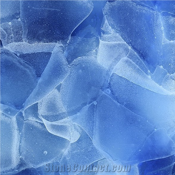 Blue Jade Recycled Glass Slab