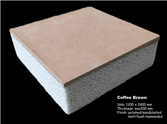 Coffee Brown Lightweight Micro Crystal Panel  Glass Stone Panels