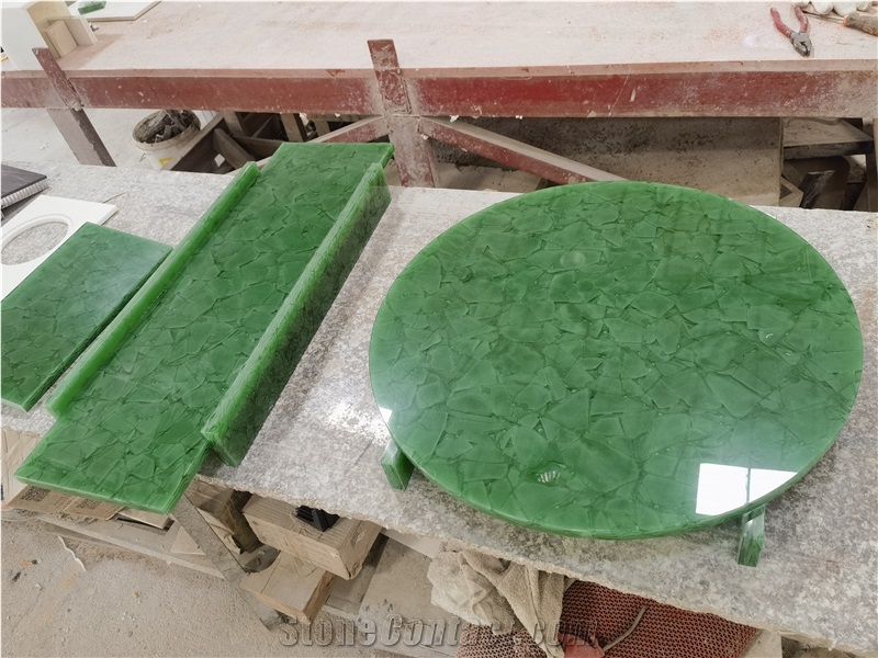 Green Jade Glass Slabs