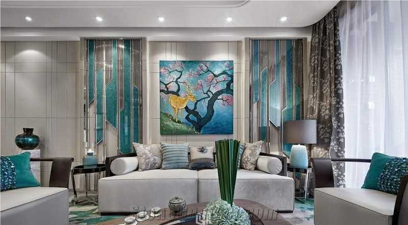 Interior Partition Walls Jade Glass Panel