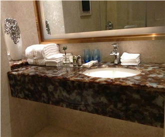 Laminated Glass For Semi-Transparent Countertop