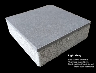 Light Gray Lightweight Micro Crystal Panel  Crystallized Stone Tiles