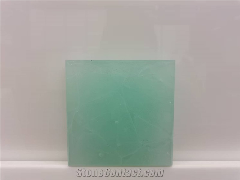 Recycled Jade Glass Slab Bathroom Countertop