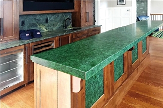 Recycled Jade Glass Slab, Bathroom Countertop