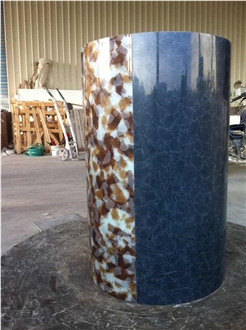 Semi-Transparent Laminated Glass Column Panels