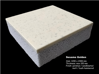 Sesame Golden Lightweight Micro Crystal Panel  Crystallized Glass Stone