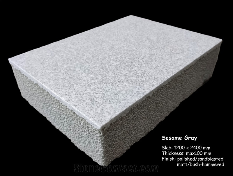 Sesame Gray Foam Backed Lightweight Micro Crystal Panel