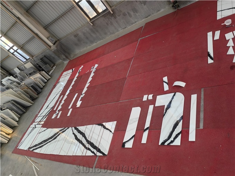 5008 Panda White Stair Floor Tiles Quartz Tiles For Project