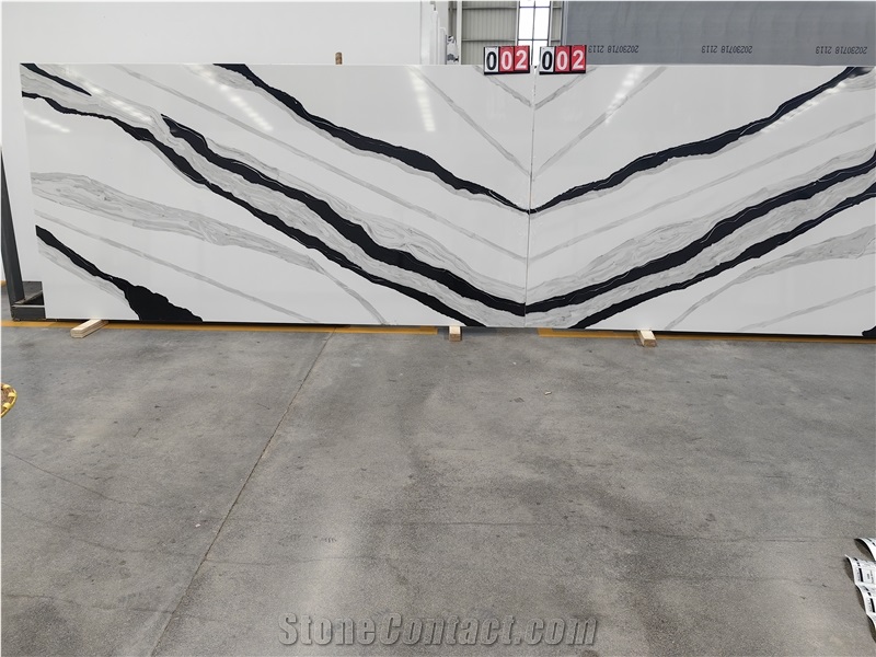 5008 Panda White Stair Floor Tiles Quartz Tiles For Project
