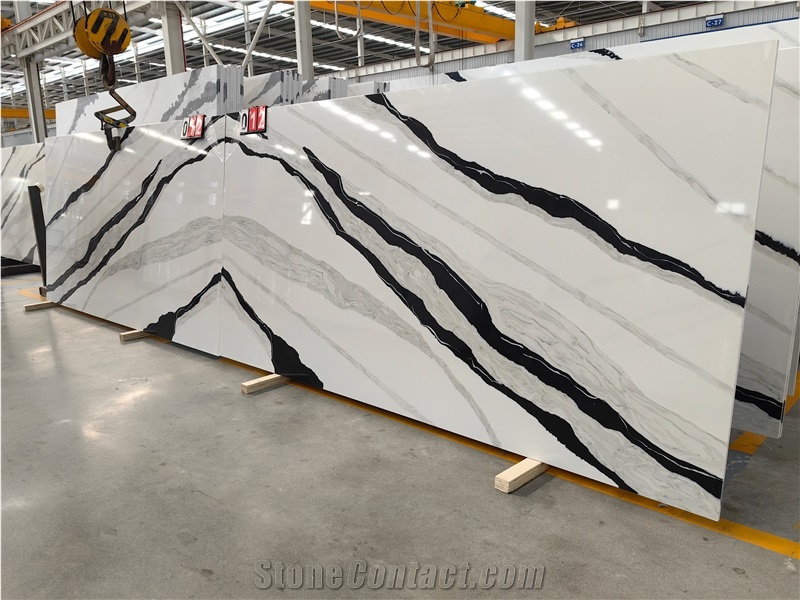 5008 Panda White Stair Floor Tiles Quartz Tiles For Project