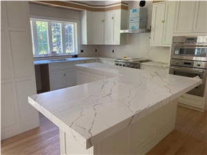 Popular Laza White Artificial Quartz Kitchen Countertops