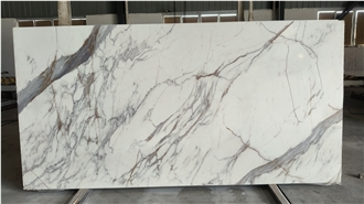 Artificial Calacatta Gold Printed Quartz Slabs