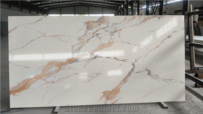 Calacatta Gold 3D Printed Quartz Stone Slabs Quartz Slabs