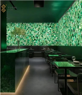 Backlit Green Agate Gemstone Semiprecious Stone Slabs