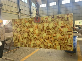 Backlit Smoky Crystal Gemstone Semiprecious Stone Slabs