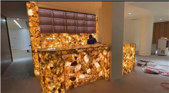 Backlit Smoky Crystal Gemstone Semiprecious Stone Slabs