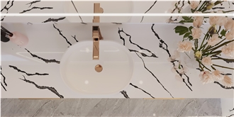 Classic Artifical Panda White Quartz Slabs