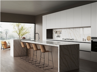 Golden Color Vein Artificial Stone Countertop