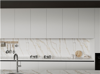 Golden Color Vein Artificial Stone Countertop